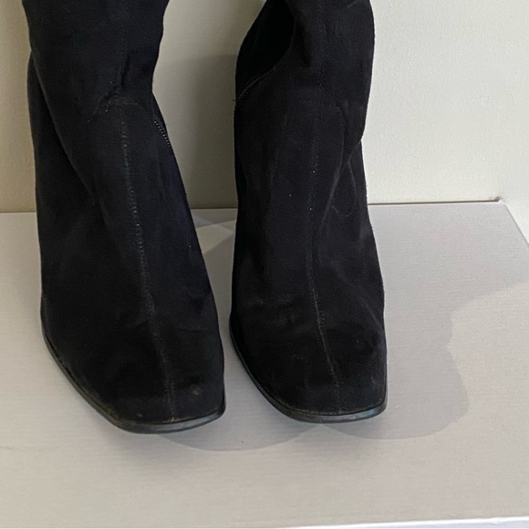 Candies Below the Knee Faux Suede Black Heeled Boots Size 8M - Picture 5 of 12